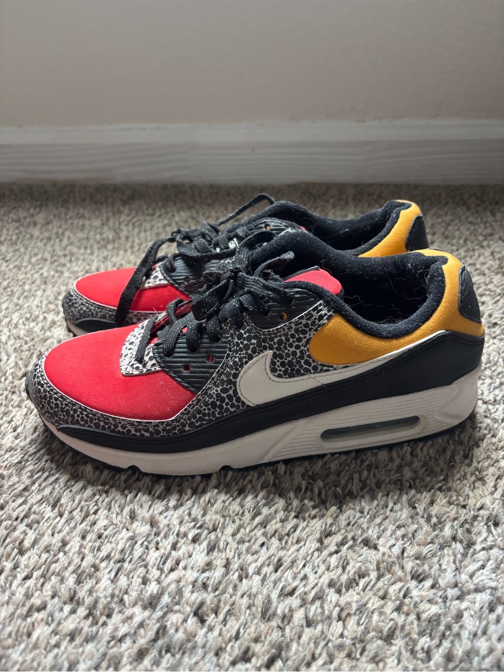 Nike Kids Sneakers in Red, Yellow, Black and White